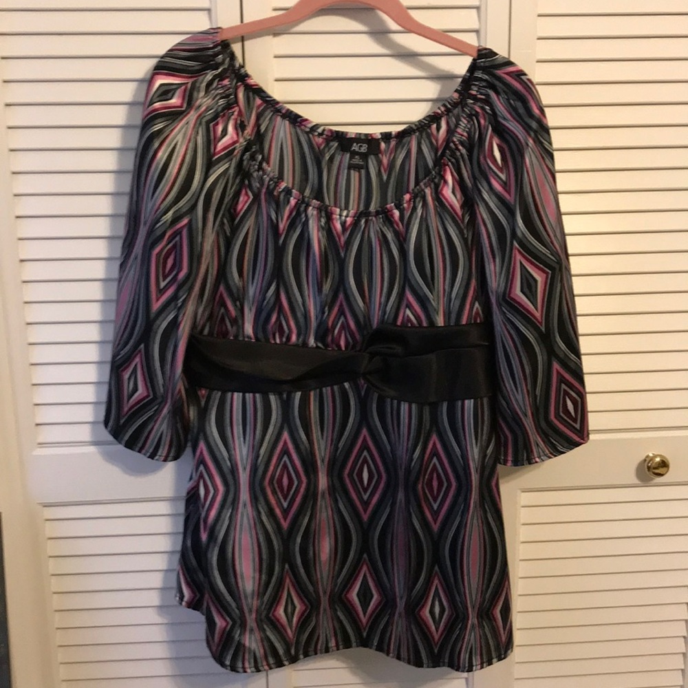 AGB half sleeve satin blouse